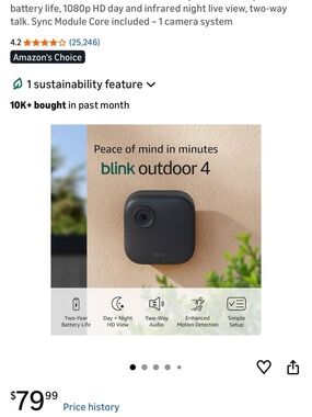 Blink Outdoor 4 Wireless Security Camera — Black